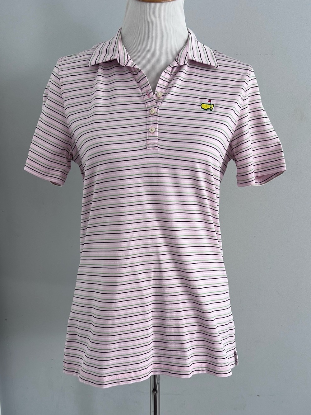Magnolia Lane Collection Masters Augusta National Striped Cotton Golf Polo M